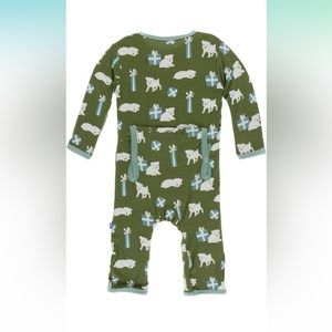 Kickee Pants holiday print coverall pjs